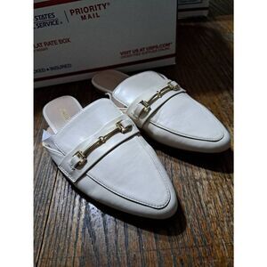 New Size 5 Dream Pairs Cream Ivory Slip On Slides Backless Loafers Mules